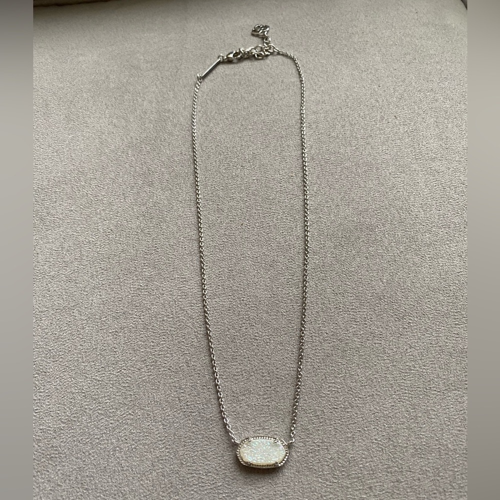 Kendra Scott Silver Iridescent Pendant Necklace